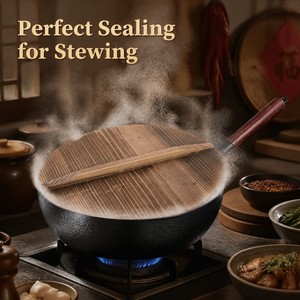 Wok en fer antiadhésif écologique pour cuisson au gaz naturel - Product Image 3