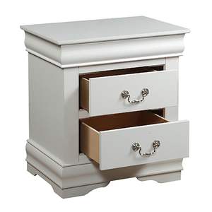 Db Modern Minimalist 2 Drawer <b>Nightstand</b> Solid Wood <b>White</b> Bedroom Furniture For Home Use - Product Image 6