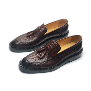 Zapatos Oxford de Hombre de Alta Gama, Lujosos y Elegantes, con Flecos, de Cuero Genuino, Casuales y de Negocios, con Punta Cuadrada y Antideslizantes - Product Image 6