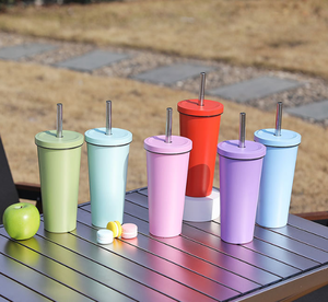 2026 Luxury Stainless Steel Skinny Tumbler <b>with</b> <b>Straw</b> Wholesale Custom Logo Vacuum Insulated Travel Mug Coffee Cup Slim Cup - Product Image 2