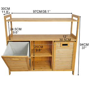 Armoire de rangement en tissu de bambou pliable pour la maison, panier à linge peu encombrant pour salle de bain et balcon (vente en gros) - Product Image 2
