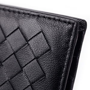 For Boshiho <b>RFID</b> Leather Card Holder and Business <b>Wallet</b> Men's & Women's Goat Leather Woven Cardholder for Credit & ID - Product Image 6