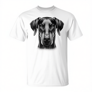 Camiseta con diseño de cabeza de Doberman y orejas caídas, ropa promocional - Product Image 2