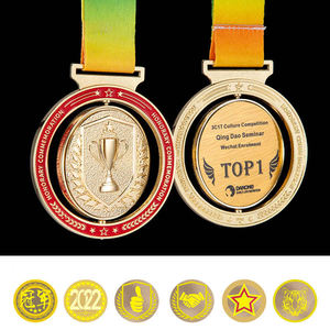 Médailles personnalisées en or et en argent plaqué par le fabricant, médailles de marathon, de course à pied, de cyclisme, d'athlétisme, de karaté, médailles de sport en métal - Product Image 4