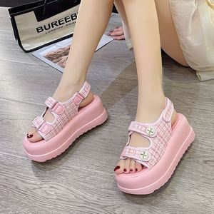 Thick Soled Small Fragrant <strong>Sandals</strong> for <strong>Women</strong> 2025 New Style Sponge Cake Versatile Velcro <strong>Sports</strong> and Casual Roman Beach Shoes - Product Image 1