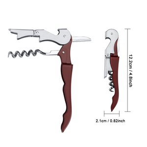 Tire-bouchon sommelier 3-en-1 en fer chromé Hippocampe, double action, avec lame courte pour <span class=keywords><strong>bar</strong></span> - Product Image 3