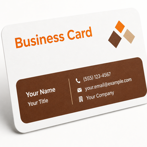 Cartes de visite blanches personnalisées imprimées, design <span class=keywords><strong>orange</strong></span> et marron, coins arrondis, cartes de visite professionnelles avec logo - Product Image 2