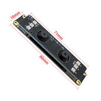 Module de caméra à double objectif avec mise au point automatique et reconnaissance faciale, 2MP 1080P HD, webcam USB 76 °   Gamme dynamique large FOV pour le contrôle d'accès