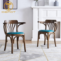 Chaise de salle à manger en bois massif de style nordique rétro personnalisée, siège en cuir PU, chaise en bois pour café, bistrot, restaurant