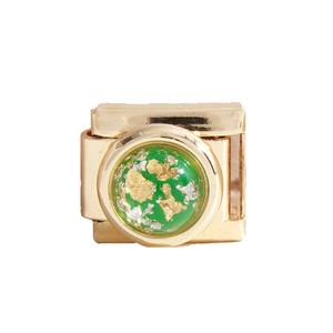 Modular Bracelet Gold Zinc Alloy Geometric Round Bezel Setting Unisex Jewelry Gift - Product Image 5