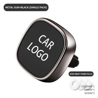 Difusor de Aromaterapia Metálico Cuadrado para Coche, Clip de Ventilación, Aromatizante de Larga Duración en Gris Metálico