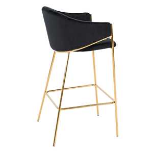 <span class=keywords><strong>Tabouret</strong></span> <span class=keywords><strong>de</strong></span> <span class=keywords><strong>bar</strong></span> contemporain <span class=keywords><strong>de</strong></span> luxe moderne <span class=keywords><strong>et</strong></span> confortable, en tissu <span class=keywords><strong>noir</strong></span> écologique, avec pieds en métal <span class=keywords><strong>doré</strong></span>, pour usage extérieur <span class=keywords><strong>et</strong></span> hôtelier - Product Image 5