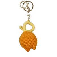Porte-clés en forme de tulipe rouge et orange au crochet, fait main, durable, pour sac, porte-clés fleur douce, porte-clés de voiture