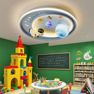 Morden 50cm dẫn ánh sáng trần cho trẻ em của phòng nghiên cứu 62W phim hoạt hình Phi Hành Gia chủ đề 3 màu sắc điều khiển từ xa phòng ngủ đèn trần - Product Image 2