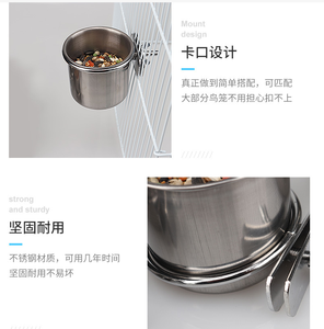 Cage d'alimentation suspendue en acier inoxydable pour chien, idéale pour la nourriture, les animaux domestiques, chiot, oiseaux et lapin - Product Image 6