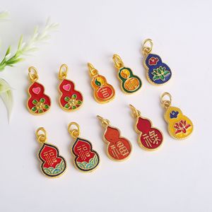 Traditional Cloisonne Enamel Gourd Pendant Mixed Shapes DIY Jewelry <b>Accessories</b> Wholesale - Product Image 4