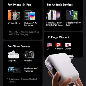 LISEN 3 <span class=keywords><strong>en</strong></span> 1 35W Chargeur de voyage à charge rapide avec câble intégré <span class=keywords><strong>Banque</strong></span> d'alimentation portable 7000mAh pour iPhone 17 Pro Max Samsung S26 - Product Image 4