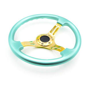 Volant de course ABS de 14 pouces (350 mm) avec cadre doré, 6 trous, universel, bouton de klaxon, modification de voiture Acura, course de jeu - Product Image 5