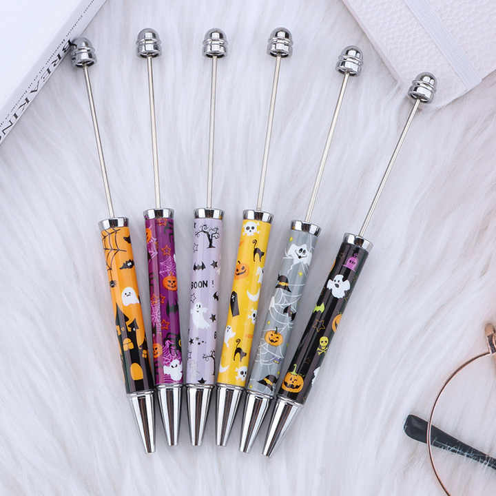 Creative Design DIY Halloween & Christmas Plastic Heat Transfer Printing Flower Film Pattern Bead Pens for Gifts