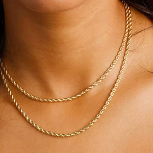 Cadenas de Acero Inoxidable con Baño de Oro de 18k, Diseños de Moda, Nuevas, al por Mayor, Personalizadas, para Hombres y Mujeres, Cadenas Pequeñas con Cruz para Damas - Product Image 2