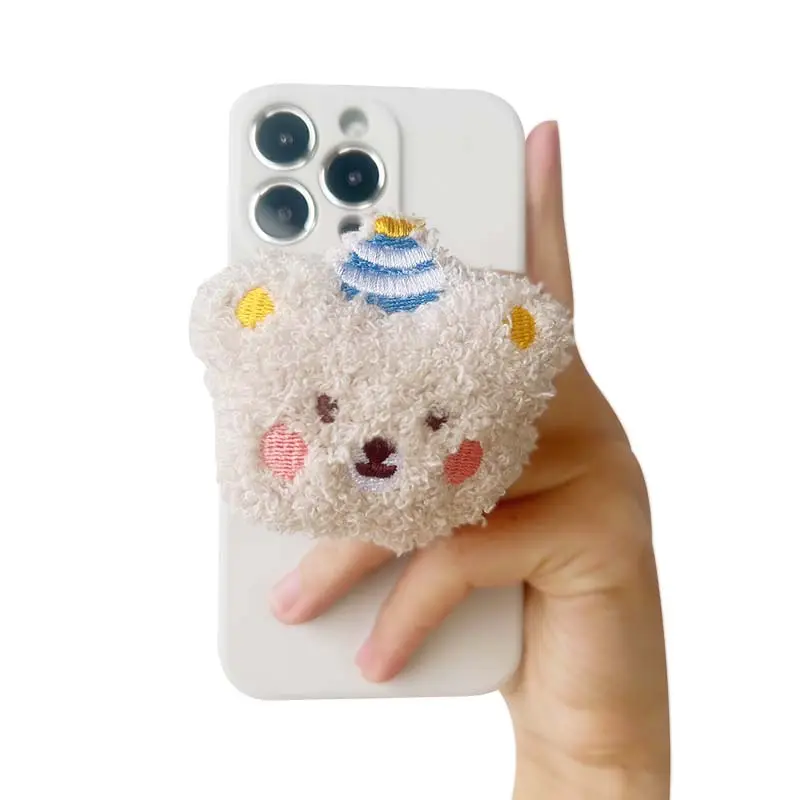 Toptan yaratıcı hediye cep telefon tutucu taşınabilir peluş oyuncak ayı tembel masaüstü katlanabilir cep telefonu soketi