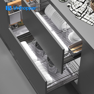 ตะกร้าลิ้นชักครัวแบบดึงออกได้ Unihopper ชั้นวางจานสแตนเลส อุปกรณ์จัดระเบียบตู้เก็บของ รูปทรงสี่เหลี่ยมผืนผ้า สำหรับจัดเก็บอเนกประสงค์ - Product Image 1