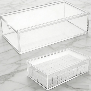 Premium Clear Acrylic Mahjong <b>Storage</b> Case Customizable <b>Stackable</b> <b>Box</b> Lid for Tile <b>Storage</b> Home Display - Product Image 5