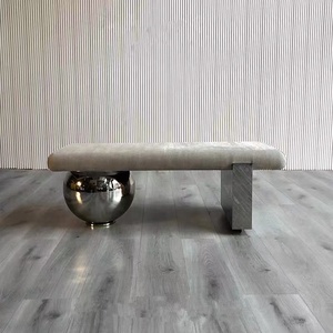 Taburete para zapatos otomano con Base <span class=keywords><strong>de</strong></span> Metal <span class=keywords><strong>de</strong></span> diseño nórdico, banco <span class=keywords><strong>de</strong></span> asiento <span class=keywords><strong>de</strong></span> <span class=keywords><strong>madera</strong></span> personalizado para decoración <span class=keywords><strong>Interior</strong></span> para sala <span class=keywords><strong>de</strong></span> estar, dormitorio, uso en Hotel - Product Image 3