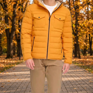 Men's Stand Collar <b>Thin</b> Spring Windproof Solid Color Polyester Warm Casual Outdoor Hip Hop Bomber Jacket - Product Image 3