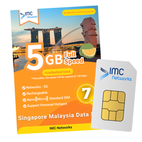 Tarjeta SIM 4G 5G con Roaming a Singapur y Malasia, Precio al por Mayor, 3 en 1, ESIM, 5 Días, 5GB de Datos Ilimitados, Empaque Personalizado, Viajes Internacionales