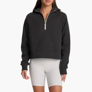 Custom Sweatshirt Women Oversize Crop Top Workout Hoodies Women Pullover Sweatshirt Sweatshirt For Women