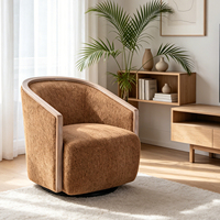 Fauteuil d'appoint moderne pivotant à 360°, fauteuil de détente moelleux, siège occasionnel pour salon, chambre, hôtel