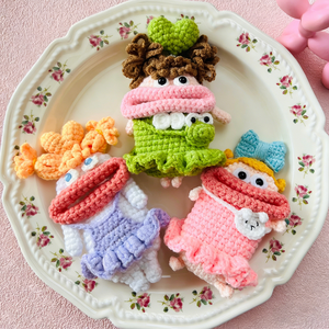 Porte-clés en crochet fait main, poupée bouche de saucisse amusante, pour clés de voiture, sac de rangement créatif, pendentif, cadeau - Product Image 2