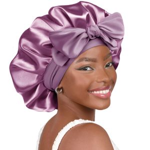 Meilleur bonnet en satin en gros, bonnet en soie pour dormir, bonnet pour cheveux doublé de satin à double couche - Product Image 4