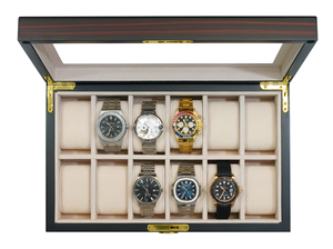 Boîte à <span class=keywords><strong>montres</strong></span> en bois Sonny Macassar Ebony Paint Matte 6 8 10 12 20 <span class=keywords><strong>24</strong></span> en stock - Product Image 5