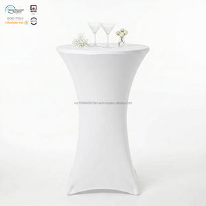 Funda de Mesa Redonda de Spandex Borgoña de Alta Densidad de 90 Pulgadas, Impermeable, Ecológica, Personalizable y Elástica para Eventos - Product Image 1