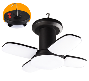 High-Power Rechargeable Four <b>Leaf</b> Outdoor LED Tent <b>Light</b> USB Charging Hanging Camping Emergency Lamp with Phone Charge - Product Image 1