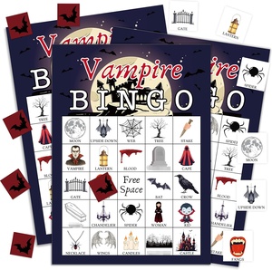 Ensemble de jeu de bingo personnalisé en plastique sur le thème des fêtes, Halloween, Noël, pour les fêtes de famille et de festivals, interactif pour 24 joueurs - Product Image 3