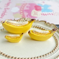 Miniatura de plátano de resina con efecto de goteo de aceite, accesorios DIY para fundas de teléfono, pinzas para el pelo, imanes de nevera y manualidades