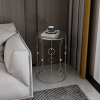 Meubles modernes avec cadre en fer doré, décoration intérieure pour la maison, avec miroir rond, table basse, livraison directe