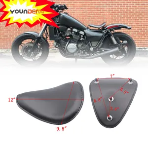 YD195S kursi kulit PU sepeda motor Solo, kursi pegas gaya Retro untuk sepeda motor listrik Harley Chopper Bobber