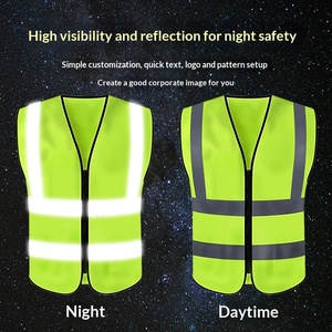 Vêtements de sécurité réfléchissants personnalisés, gilet réfléchissant vert fluorescent, travaux de construction, service routier, utilisation nocturne, fabriqué aux États-Unis - Product Image 2