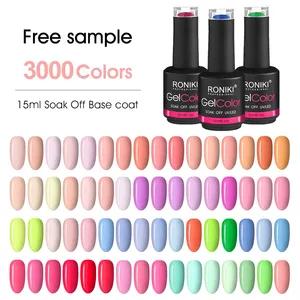 RONIKI Free sample design color wholesale product gel nail polish bottle 15ml soak uv gel nail polish OEM private label