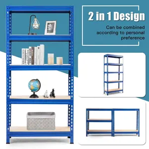Estantería de Metal de 5 capas para garaje, estantes de almacenamiento de alta resistencia, estantes de almacenamiento de acero