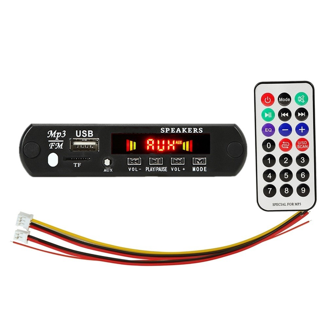 Wireless BT 12V MP3 WMA Decoder Board Audio Module TF USB Radio for Car