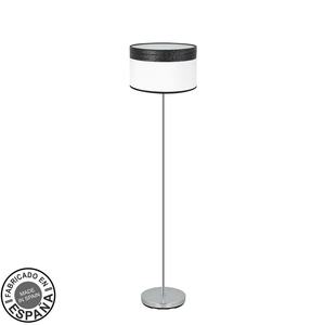 Lampada da terra 1xE27 in cromo e legno nero, dimensioni 162x40x40 cm, ideale per illuminare e decorare spazi moderni. - Product Image 1