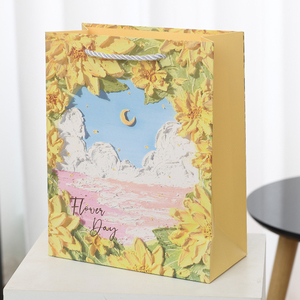 Sacchetti di carta pieghevoli piatti del regalo di buon compleanno di stampa di immagine di <span class=keywords><strong>arte</strong></span> con il nastro - Product Image 3