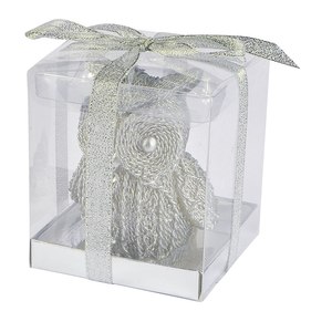 Decorazioni natalizie gufo grigio candela con Glitter - Product Image 2