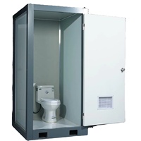 Cabine de toilettes préfabriquée en acier moderne et portable avec porte de sécurité, WC en céramique, installation facile, vidange direct, pour extérieur, appartement, atelier