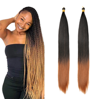 Magnifique lot de mèches de cheveux synthétiques lisses de 24 pouces et 150g pour femmes noires africaines, texture douce, trame simple